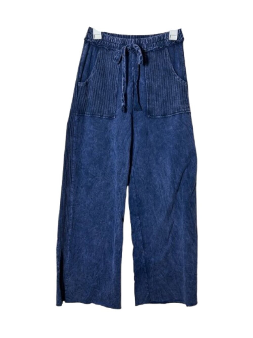 J. Her blue mineral wash wide leg pull on pants womens S rustic boho